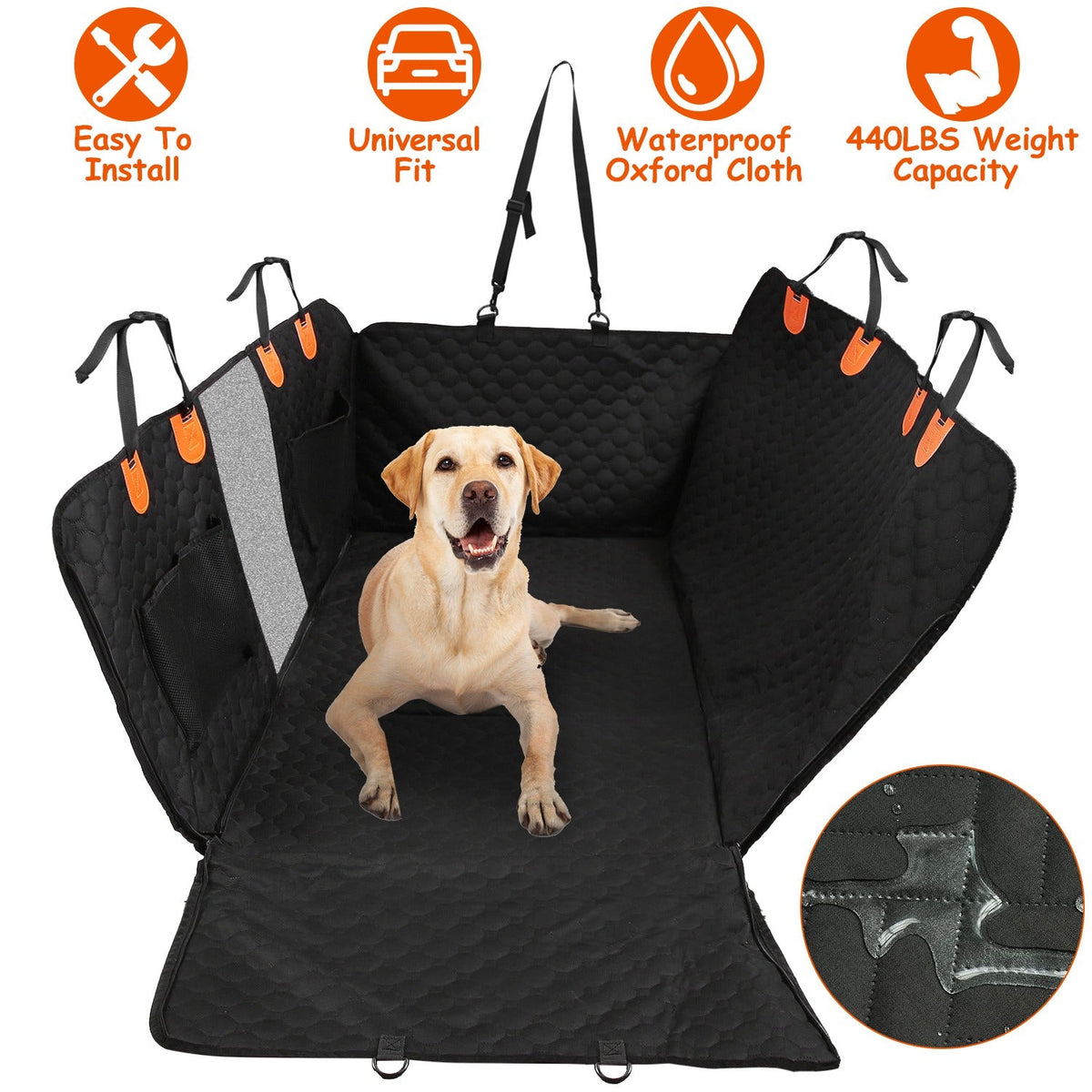 Backroad Bridge hammock-style dog car cover