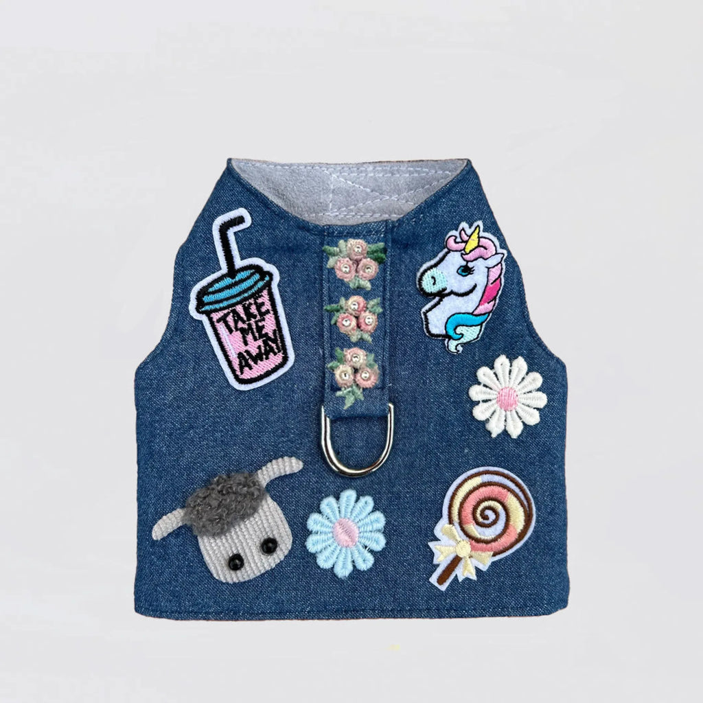 Wildflower Denim Dog Harness
